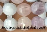 CMQ422 15.5 inches 8mm faceted round natural mixed quartz beads