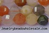 CMQ427 15.5 inches 8mm faceted round natural mixed quartz beads