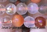 CMQ436 15.5 inches 6mm faceted round mixed rutilated quartz beads