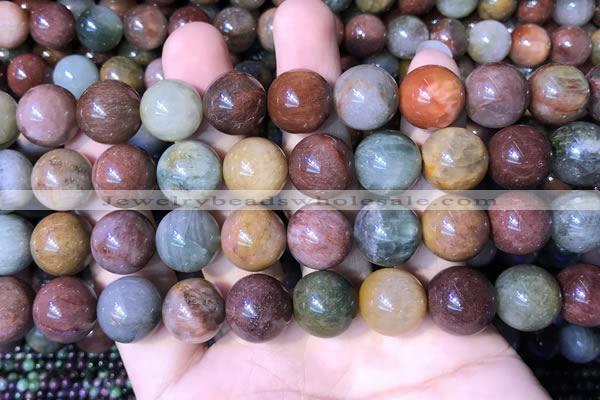 CMQ445 15.5 inches 14mm round mixed rutilated quartz beads