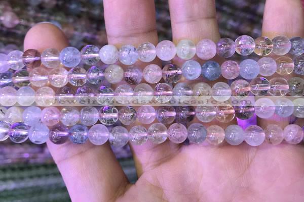 CMQ450 15.5 inches 6mm round rainbow quartz beads wholesale