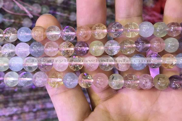 CMQ451 15.5 inches 8mm round rainbow quartz beads wholesale