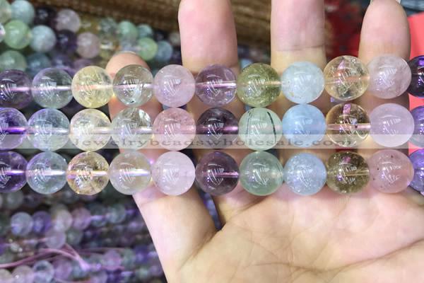 CMQ453 15.5 inches 12mm round rainbow quartz beads wholesale