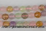 CMQ52 15.5 inches 8mm faceted round multicolor quartz beads