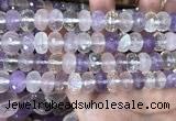 CMQ520 15.5 inches 8*12mm faceted rondelle colorfull quartz beads