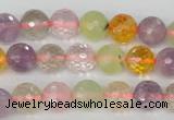 CMQ53 15.5 inches 10mm faceted round multicolor quartz beads