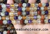 CMQ552 15.5 inches 8mm faceted round colorfull quartz beads