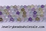 CMQ577 15.5 inches 10mm faceted round mixed quartz beads