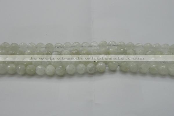 CMS1042 15.5 inches 8mm faceted round A grade white moonstone beads