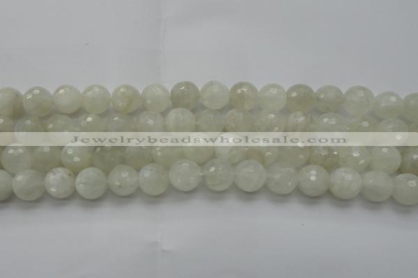 CMS1044 15.5 inches 12mm faceted round A grade white moonstone beads