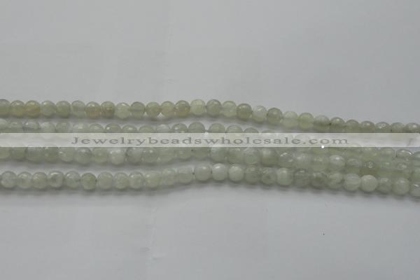 CMS1055 15.5 inches 6mm faceted round grey moonstone beads wholesale