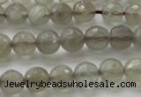 CMS1061 15.5 inches 8mm faceted round grey moonstone beads wholesale