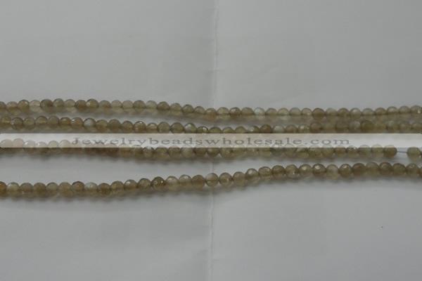 CMS1066 15.5 inches 4mm faceted round grey moonstone beads wholesale