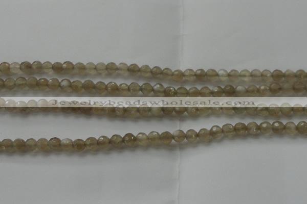 CMS1067 15.5 inches 6mm faceted round grey moonstone beads wholesale