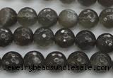 CMS1076 15.5 inches 8mm faceted round grey moonstone beads wholesale