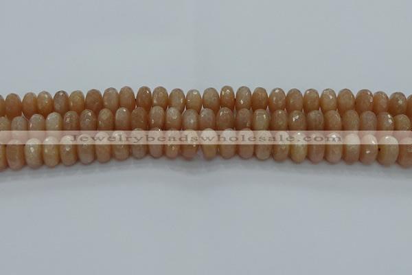 CMS1093 15.5 inches 7*12mm faceted rondelle moonstone beads