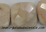 CMS112 15.5 inches 30*30mm faceted square moonstone gemstone beads