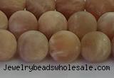 CMS1124 15.5 inches 12mm round matte moonstone gemstone beads