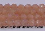 CMS1131 15.5 inches 6mm faceted nuggets peach moonstone beads