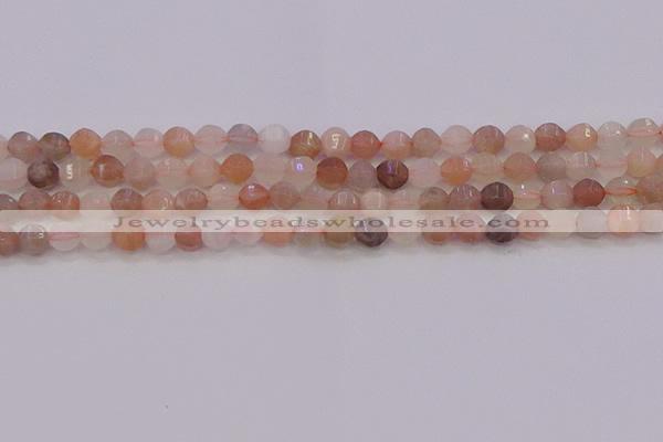 CMS1166 15.5 inches 6mm faceted round rainbow moonstone beads