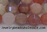 CMS1168 15.5 inches 10mm faceted round rainbow moonstone beads