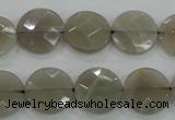 CMS130 15.5 inches 14mm faceted coin moonstone gemstone beads