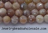 CMS1300 15.5 inches 4mm faceted round AB-color moonstone beads