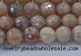 CMS1301 15.5 inches 6mm faceted round AB-color moonstone beads