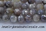 CMS1310 15.5 inches 4mm faceted round AB-color grey moonstone beads