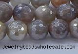 CMS1313 15.5 inches 10mm faceted round AB-color grey moonstone beads