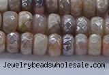 CMS1321 15.5 inches 4*6mm faceted rondelle AB-color moonstone beads