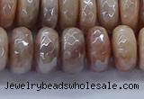 CMS1324 15.5 inches 7*12mm faceted rondelle AB-color moonstone beads