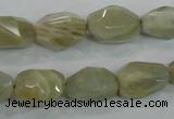 CMS133 15.5 inches 10*16mm faceted nugget moonstone gemstone beads