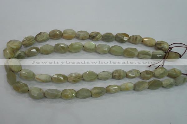 CMS133 15.5 inches 10*16mm faceted nugget moonstone gemstone beads