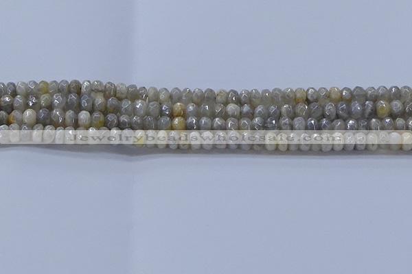 CMS1331 15.5 inches 4*6mm faceted rondelle AB-color grey moonstone beads