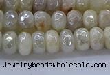 CMS1341 15.5 inches 4*6mm faceted rondelle AB-color white moonstone beads