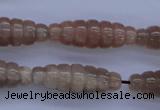 CMS135 15.5 inches 10*30mm carved rice natural moonstone beads