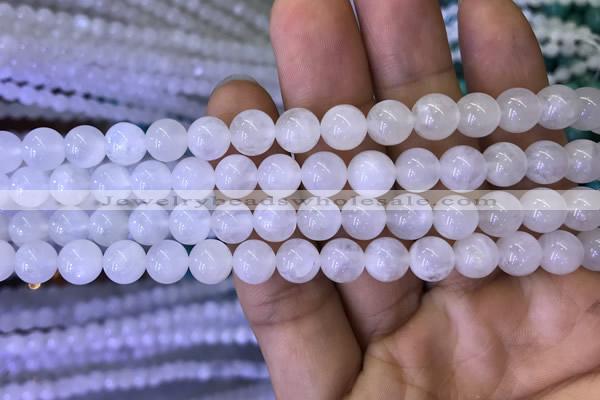 CMS1402 15.5 inches 8mm round white moonstone beads wholesale