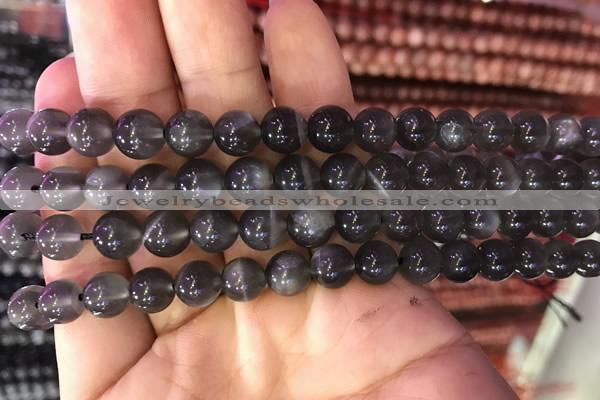 CMS1429 15.5 inches 8mm round black moonstone gemstone beads