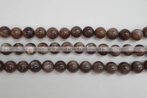 CMS145 15.5 inches 12mm round natural grey moonstone beads