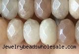 CMS1479 15.5 inches 5*8mm faceted rondelle AB-color moonstone beads