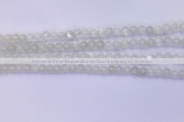 CMS1485 15.5 inches 4mm round white moonstone beads wholesale