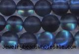 CMS1518 15.5 inches 10mm round matte synthetic moonstone beads