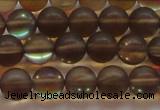 CMS1528 15.5 inches 10mm round matte synthetic moonstone beads