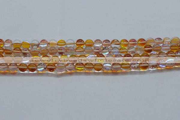 CMS1533 15.5 inches 10mm round synthetic moonstone beads wholesale