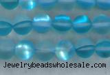 CMS1556 15.5 inches 6mm round matte synthetic moonstone beads