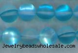 CMS1558 15.5 inches 10mm round matte synthetic moonstone beads