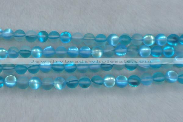 CMS1559 15.5 inches 12mm round matte synthetic moonstone beads