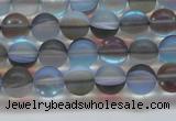 CMS1566 15.5 inches 6mm round matte synthetic moonstone beads