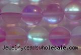 CMS1598 15.5 inches 10mm round matte synthetic moonstone beads